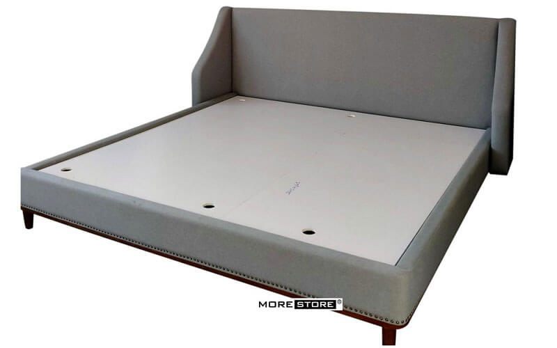 Mẫu giường ngủ tân cổ điểm, bọc nỉ màu xám ấn tượng mang đến vẻ đẹp sang trọng cho phòng ngủ của gia chủ - MHG 00020